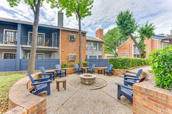 Patio with a fire pit